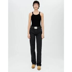 RE/DONE Size 26 High Rise Loose Button Fly Black Denim Jeans $275 msrp G21-8